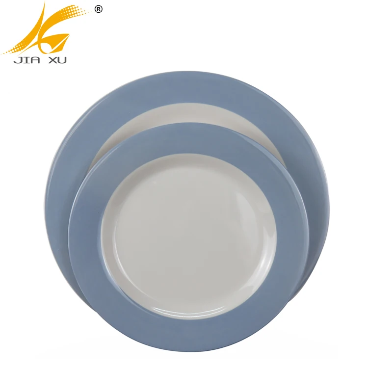 
promotion products simple ring design round flat plate melamine for diner 