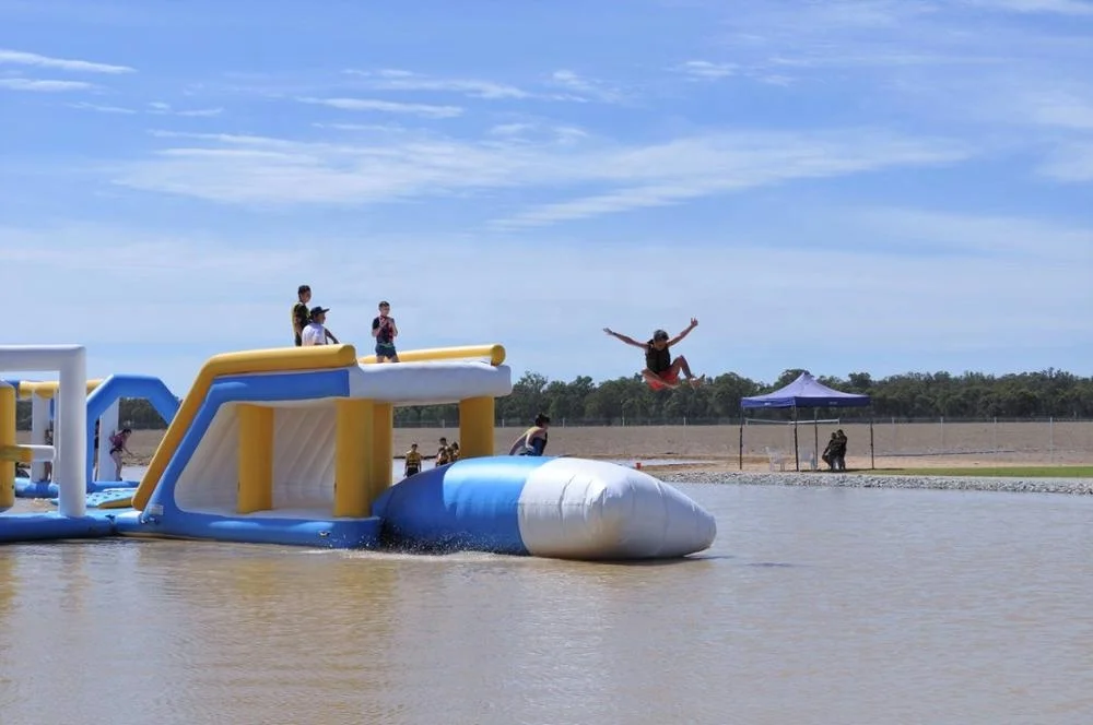 Lake Inflatables Water Games For Adults / Bouncia Aquapark Inflatable Water Park Equipment Price