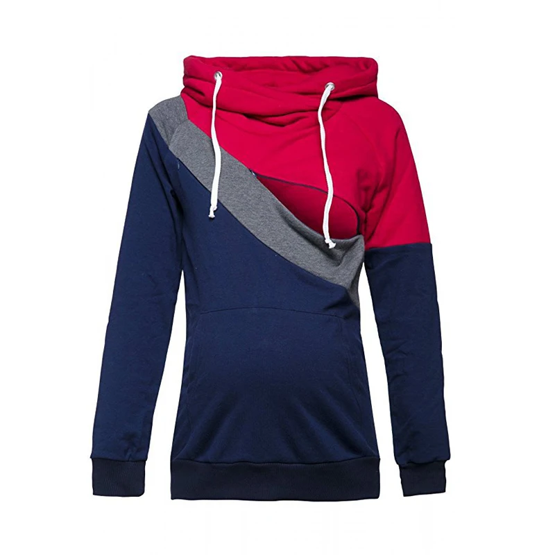 Женская зимняя толстовка с капюшоном для грудного вскармливания толстовки с длинным рукавом рубашка для кормления модная одежда для беременных американские и европейские размеры