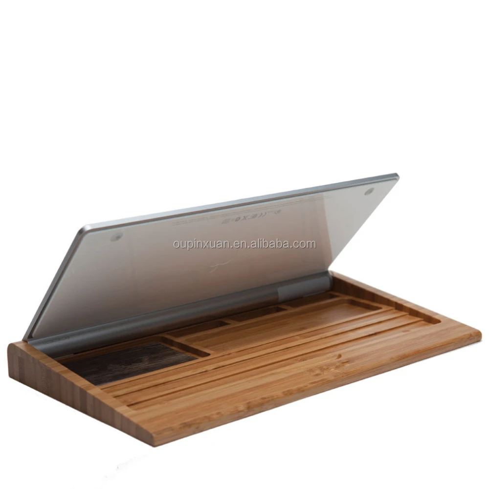 new design Bamboo Stand Dock for Imac Wireless Keyboard holder Desk Collection storage