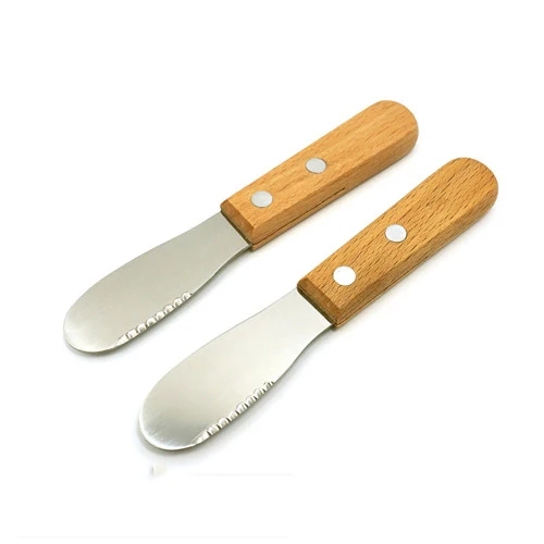 8903 Wood handle Mini Stainless Steel Butter Spreader for Children