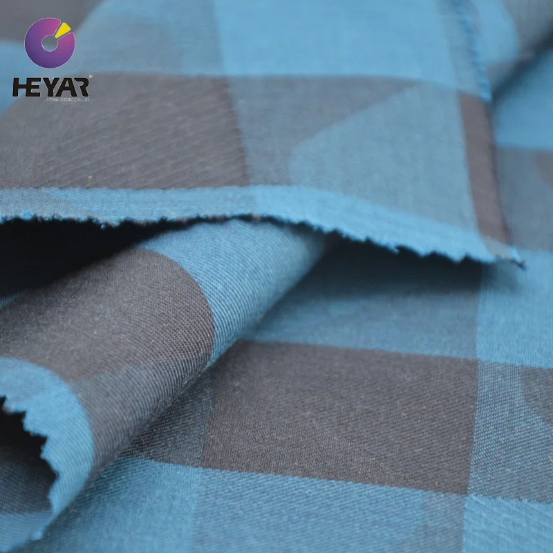 hot sale BCI cotton lyocell yarn dyed jacquard check fabric fot black linen fabric shirt wholesale pima cotton t shirts