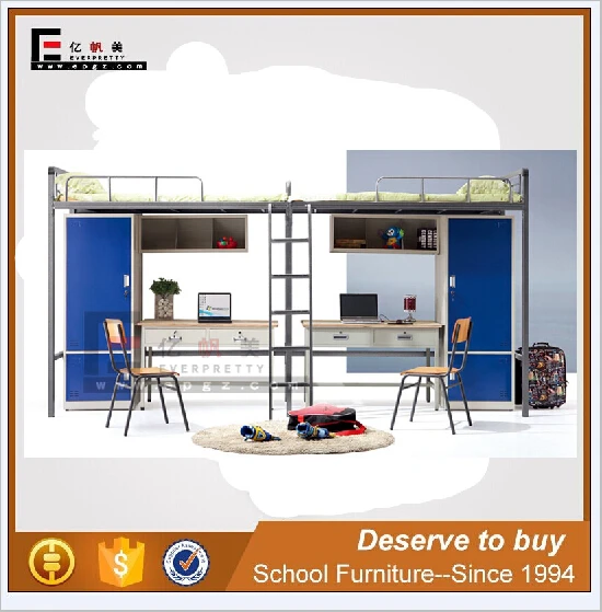 Contemporary Simple School Furniture Ergonomics Design Bunk Bed for Adult Use