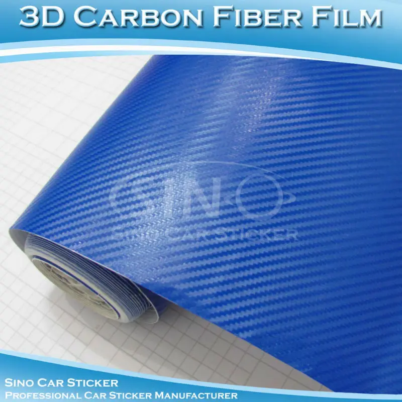 китайско автомобиля наклейку синий автомобиль корпусом 3d углеродного волокна винила обернуть фильм