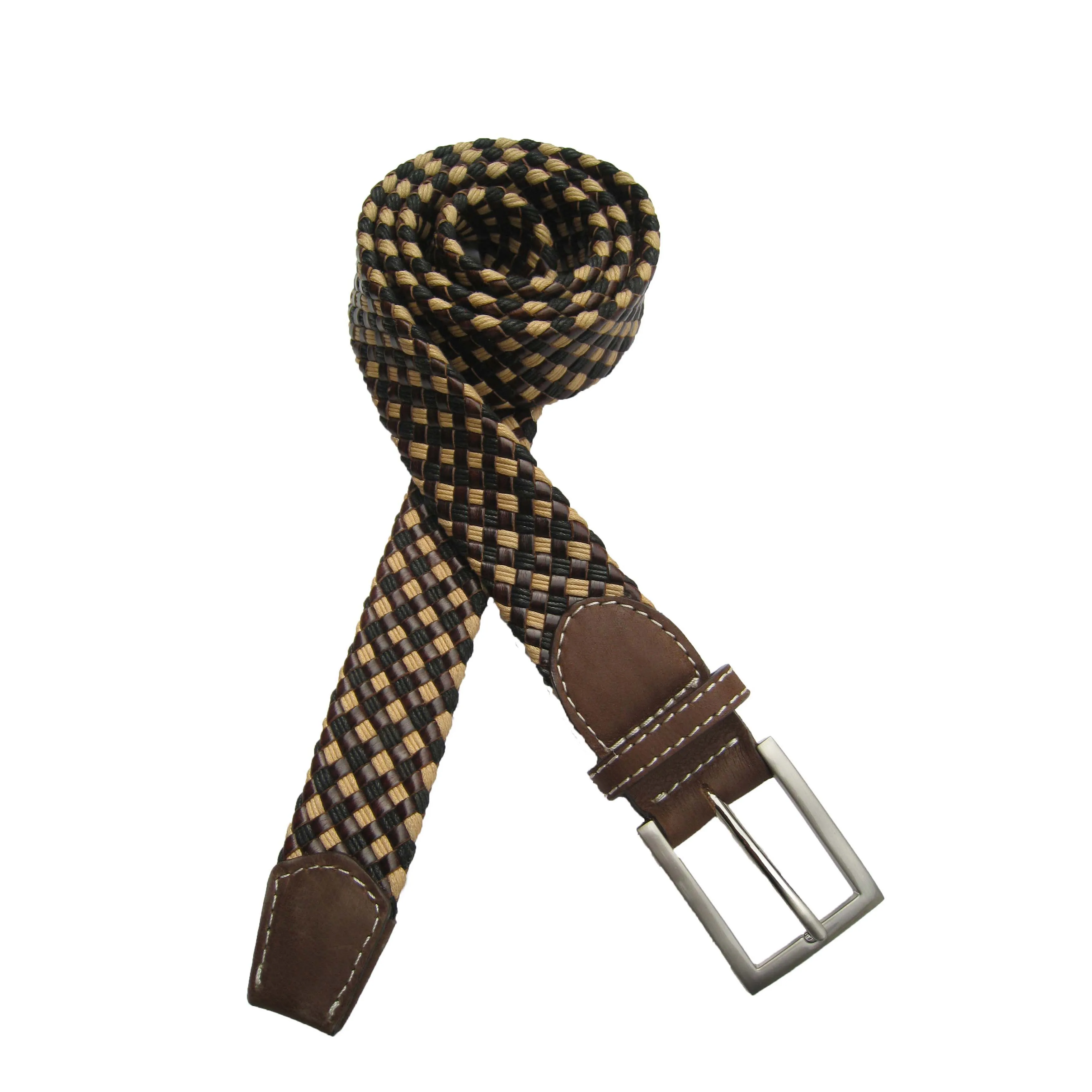 leather wax cotton rope woven belt