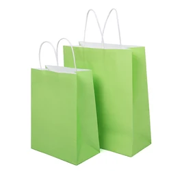 Wholesale custom logo Kraft paper shopping bag reusable colorful folding paper bag eco friendly shopping paper bag with handle