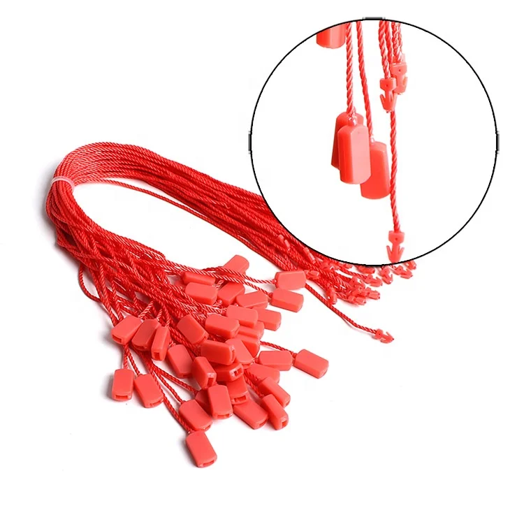 Factory Stock Cheap Polyester String Plastic Security Tag Seal for Garment Hang Labels