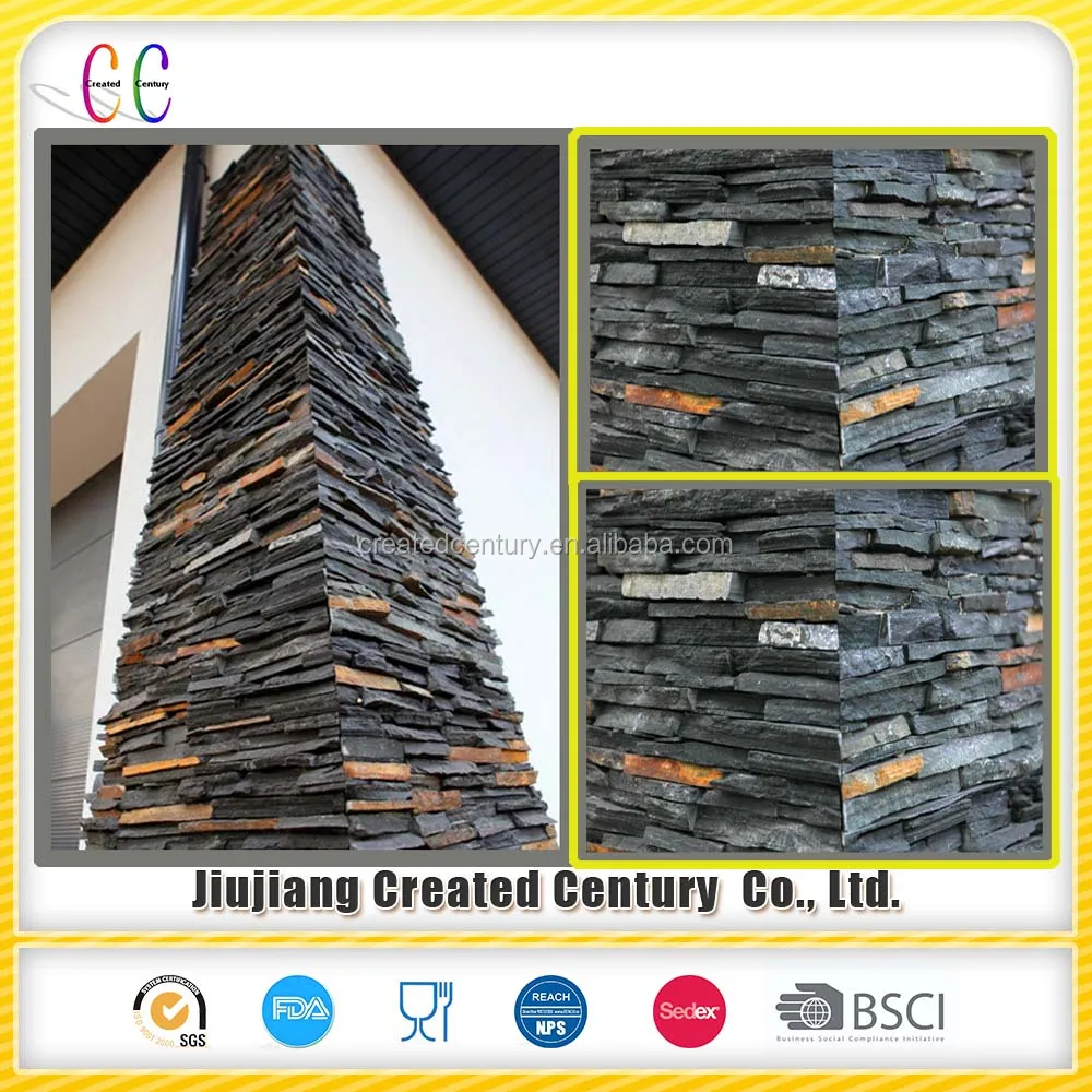 
Water falling cultured slate stone 