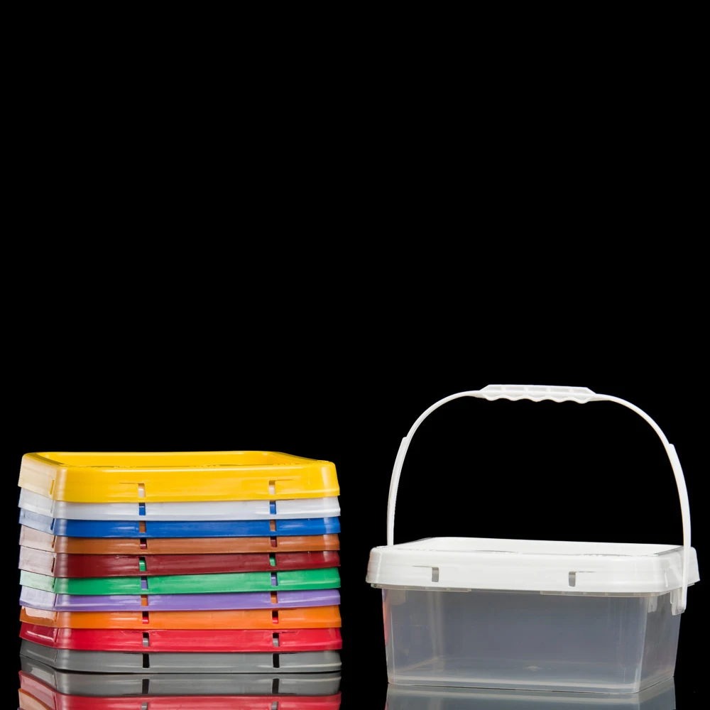 PP 4 литров квадратное ведро с крышкой и ручкой для