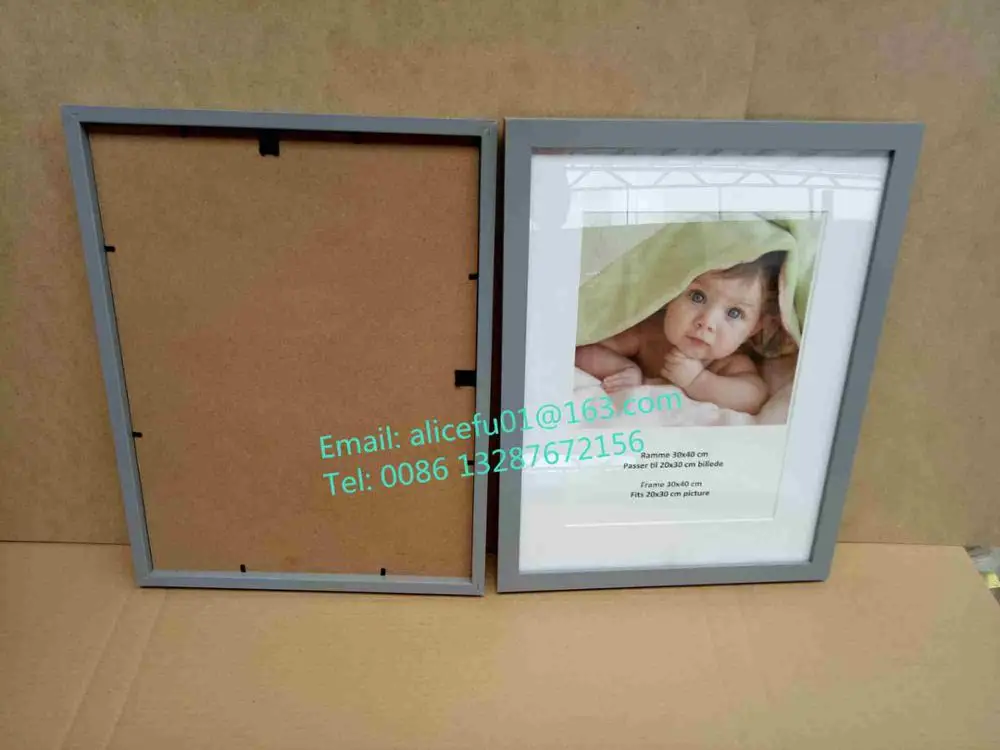 Manufacturer Supply Black White Silver Grey Oak MDF Photo Frame Double Matted Wooden photo frame A1 A2 A3 A4
