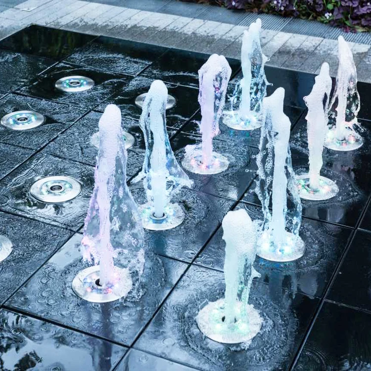 high quality stainless steel frame 9W DMX control LED color changing water dance light fountain