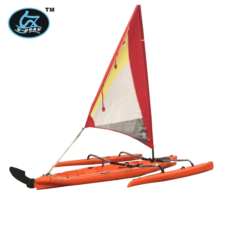 
U-boat 18ft plastic twp person sailboat with foot drive pedal system and rudder on sale 
