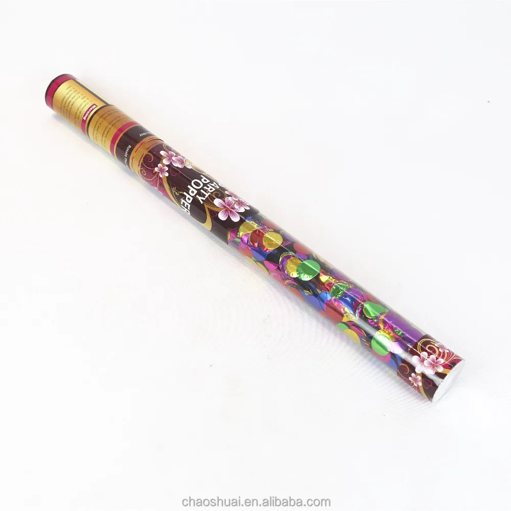 transparent party confetti tube with foil confetti
