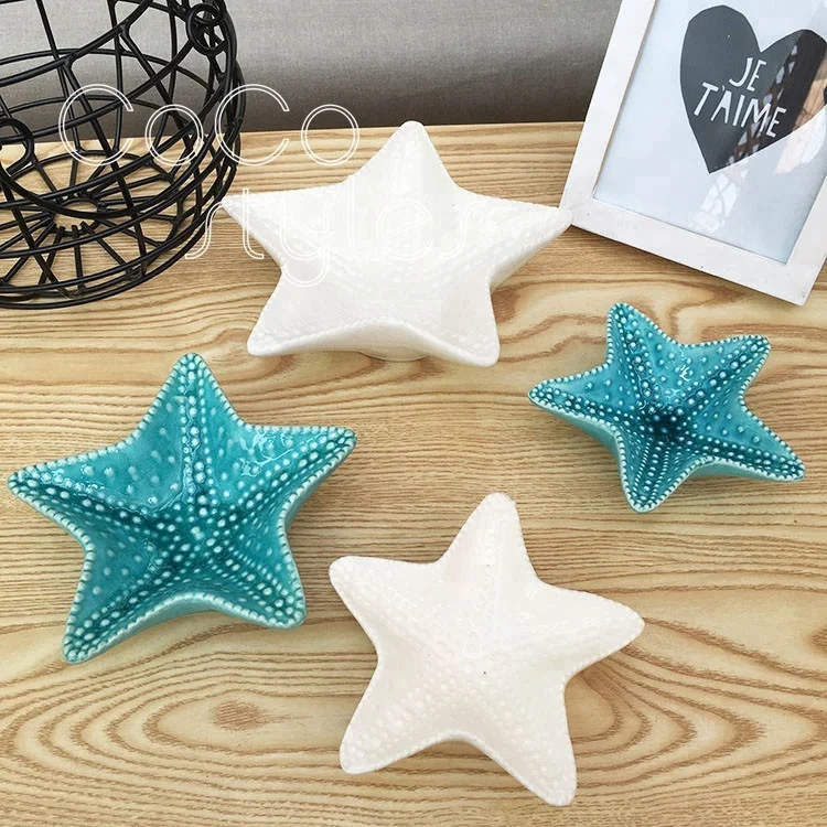 
Cocostyles customized modern starfish shape ceramic plate for star home decoration 