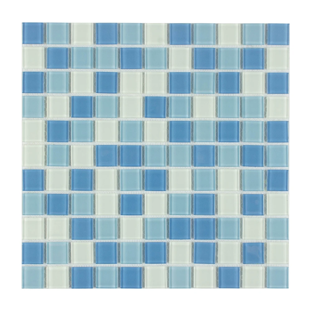 Foshan GUCI mix blue and green crystal mosaic tiles TV background wall decorative glass mosaic