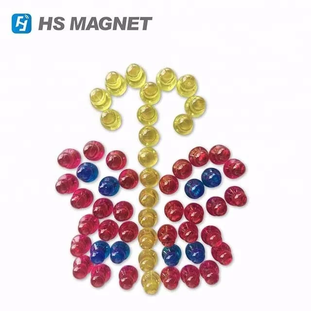 super Chinese factory manufacture Transparent different color durable magnetic push pin for Education Whiteboard Office Fridge
