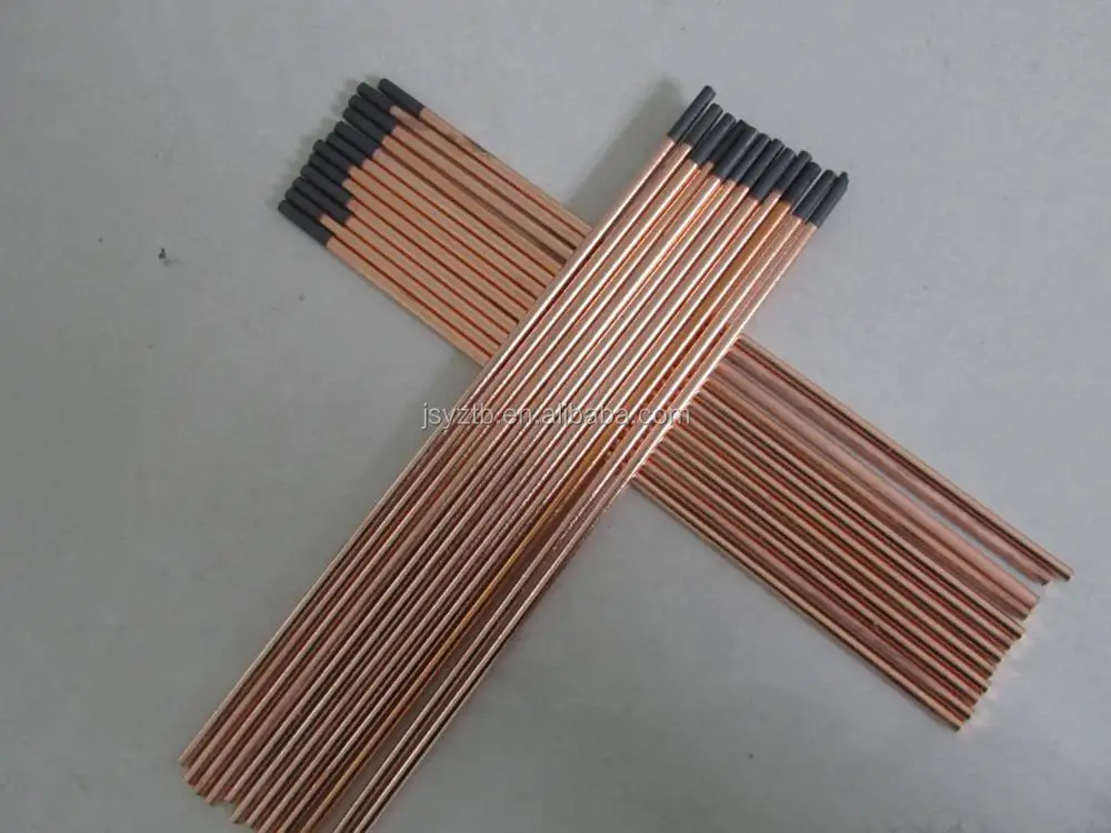 
DC copper coated pointed arc air gouging carbon electrode rod 9*305mm 