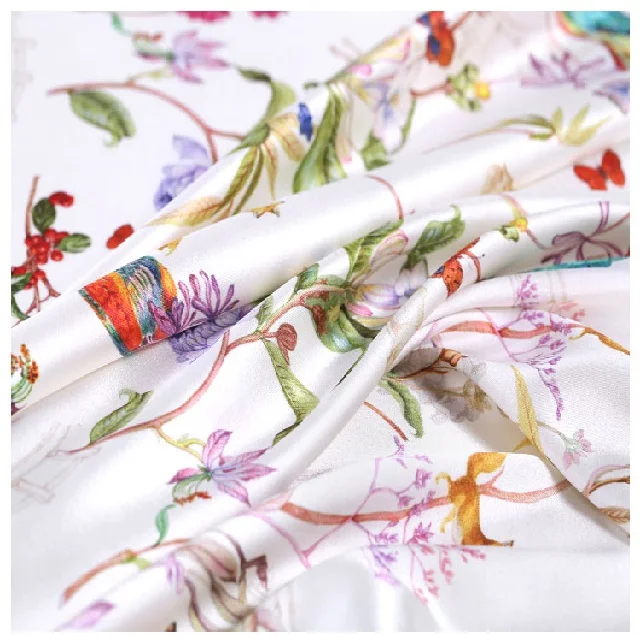 
100% digital print stretch silk charmeuse fabric For Dress and Blouse 