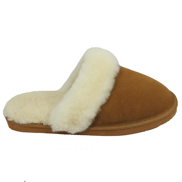 Customized manufacturer in poland indoor super thick premium sheepskin slippers with logo US