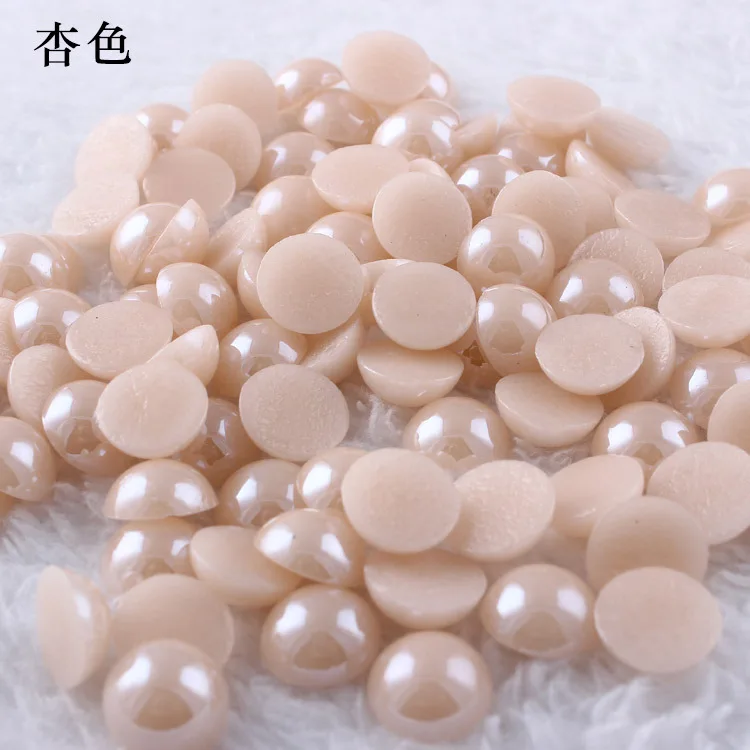 High quality fashion color half cut ceramic glue pearl beads wholesale
