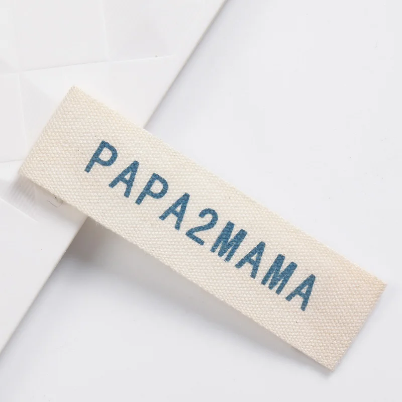 custom organic cotton canvas main clothing printed labels