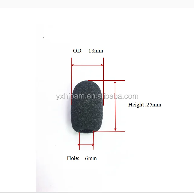 Conference microphone sponge cover /small foam  with the size:  hight 25MM / OD :18MM  / hole:6MM