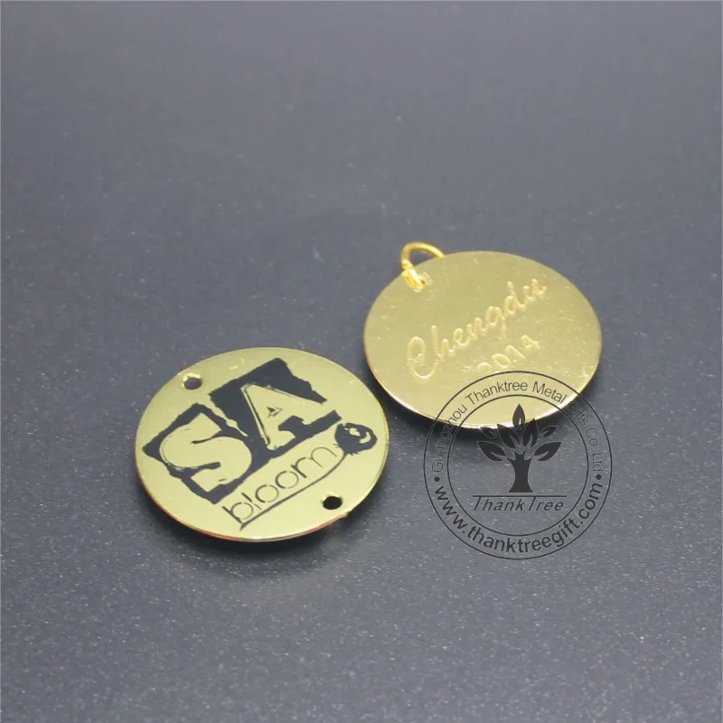 factory wholesale logo engraved custom small metal tags for jewelry