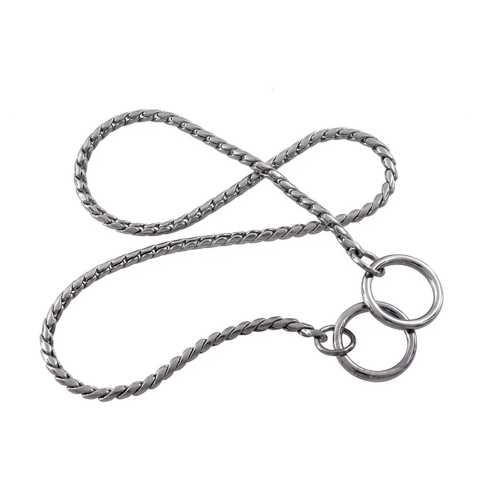 Snake Chain Dog Choke Collar Obedience Training Slip Collar Durable Dog Chain Collar