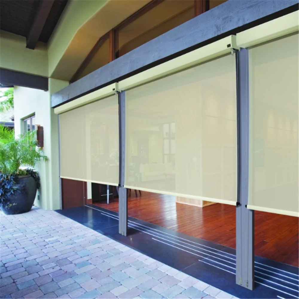 Remote control electric motorized steel wire side outdoor roller blind