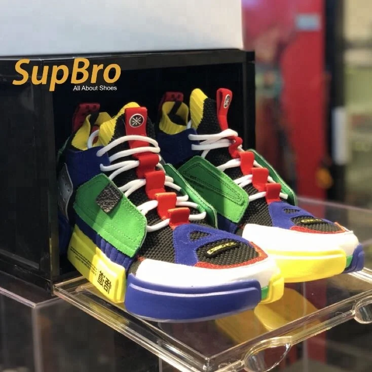 Hot selling dy152  high-end large black plastic shoe box with clear front drop door in Dymolding