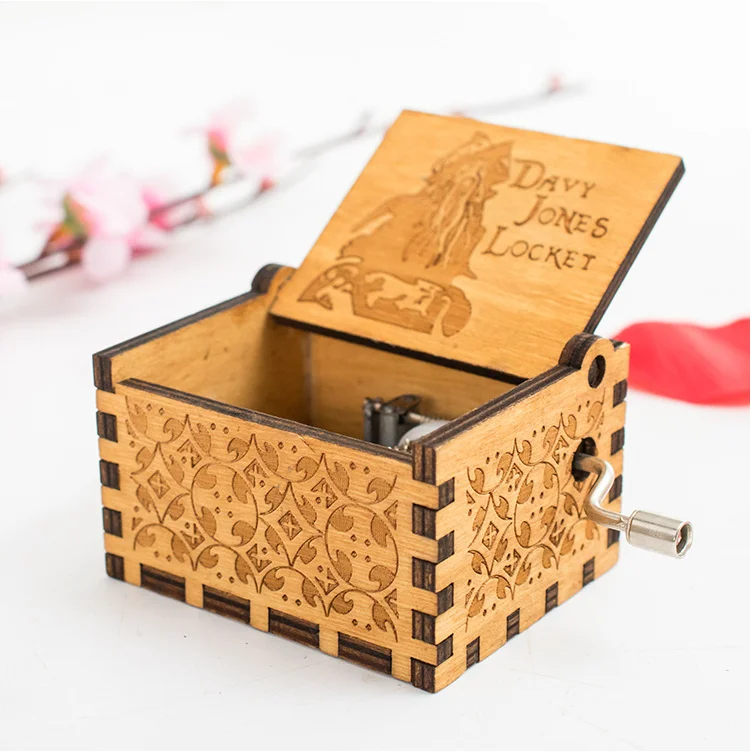 
Wholesale Hand crank Music Box Pirates of the Caribbean DIY Wooden Music Box for Gifts 