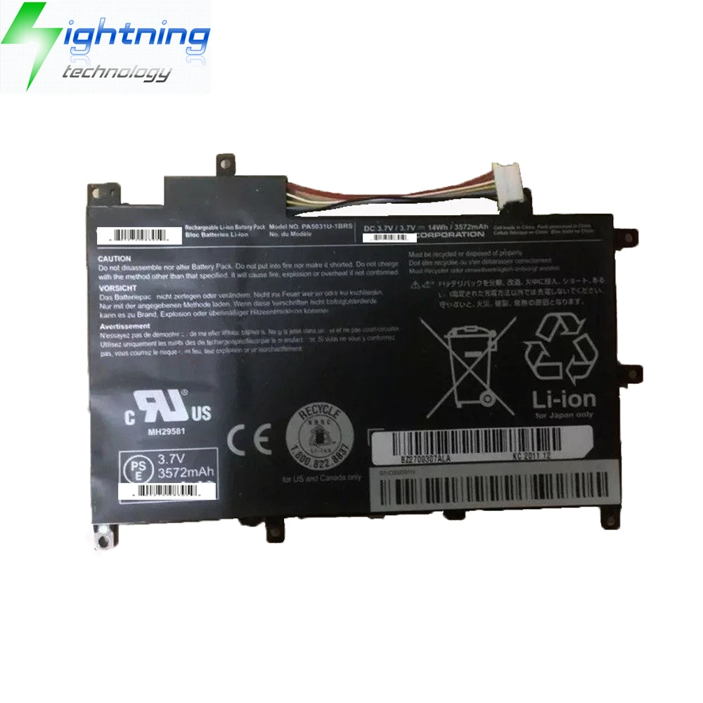 NEW OEM Genuine Original 14Wh PA5031U-1BRS Battery Laptop Battery for Toshiba Tablet PC Series 3572mAh 3.7V Notebook Battery