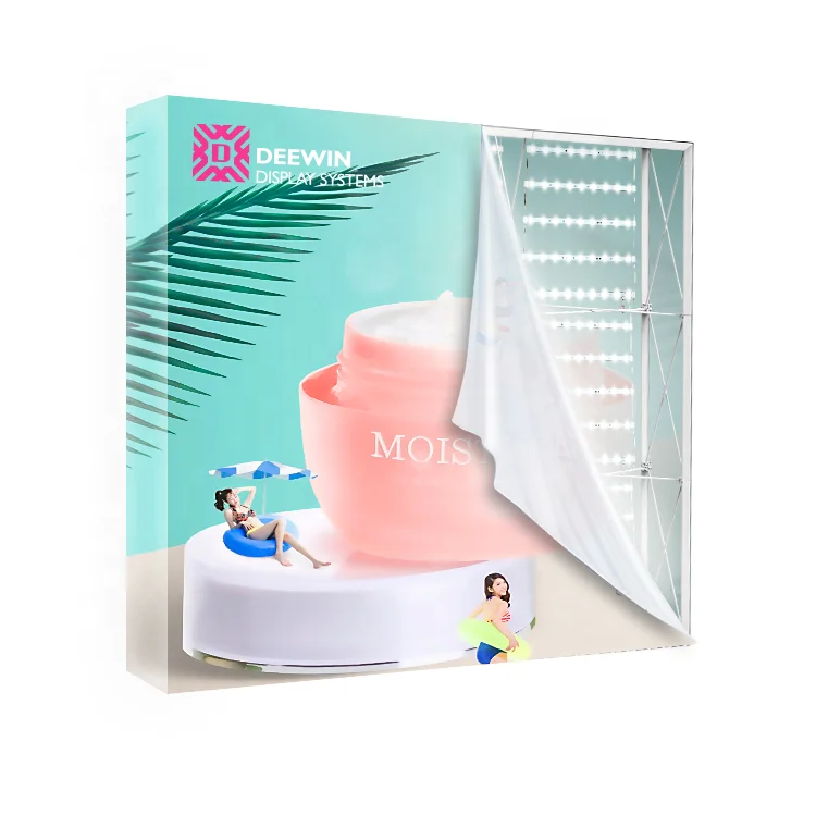 Натяжная Ткань 8 футов 10 футов Выдвижная СВЕТОДИОДНАЯ Подсветка рекламный лайтбокс