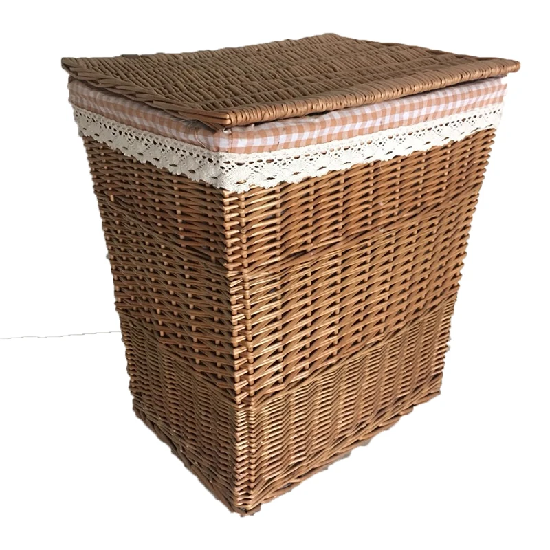 Plastic PP Woven Basket Storage Clothes Laundry Basket With Lid Lock
