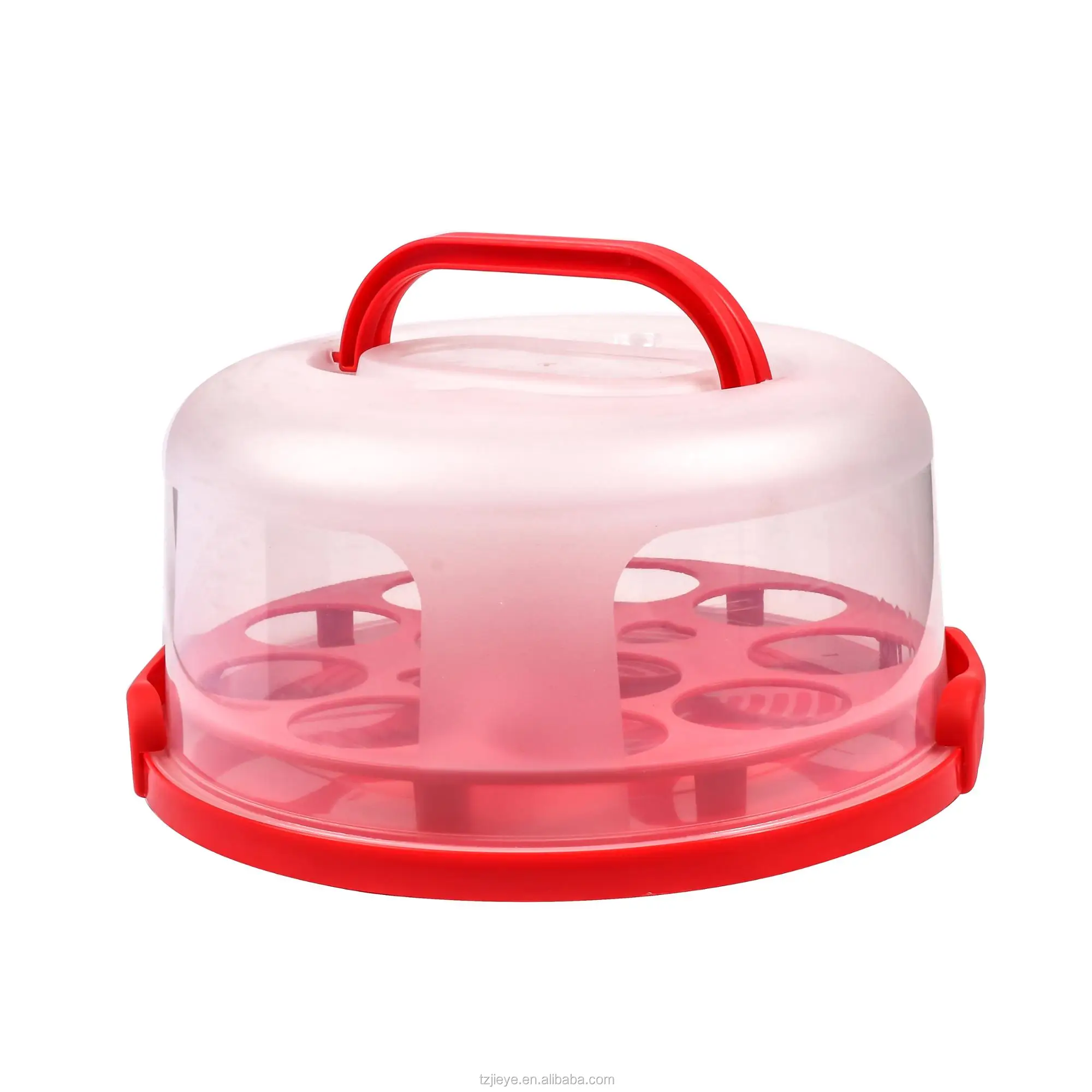 Cupcake storage dome plastic clear cake container with handle