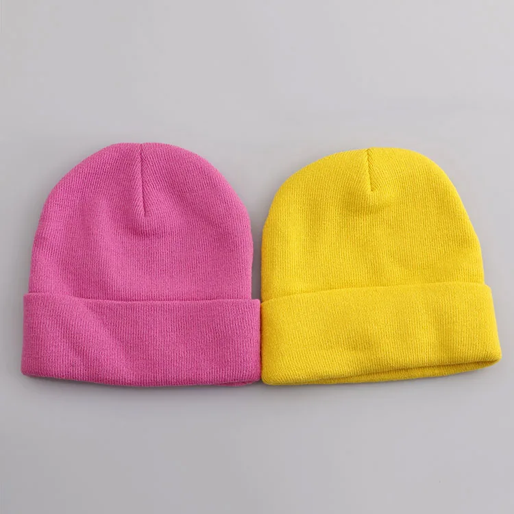 New Design Cotton Man Knitted Beanie Hat And Cap With Woven Label