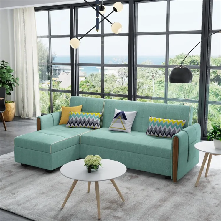 
Day furniture fabric wall modern with storage foldable bunk mechanism corner folding sofa cum bed 