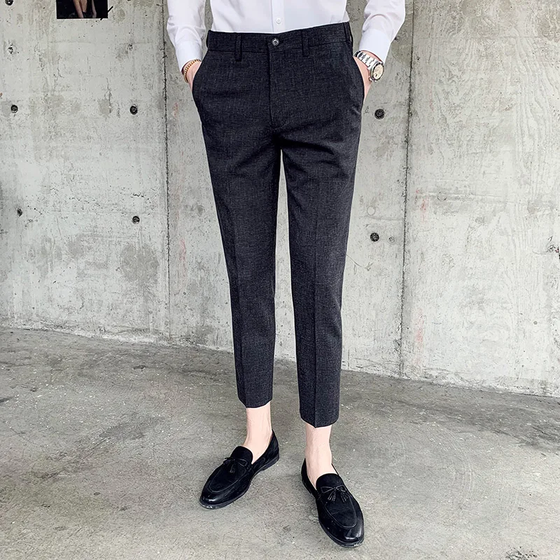 latest design Korean trouser men suit pants causal for businessman slim fit young men pants factory oem