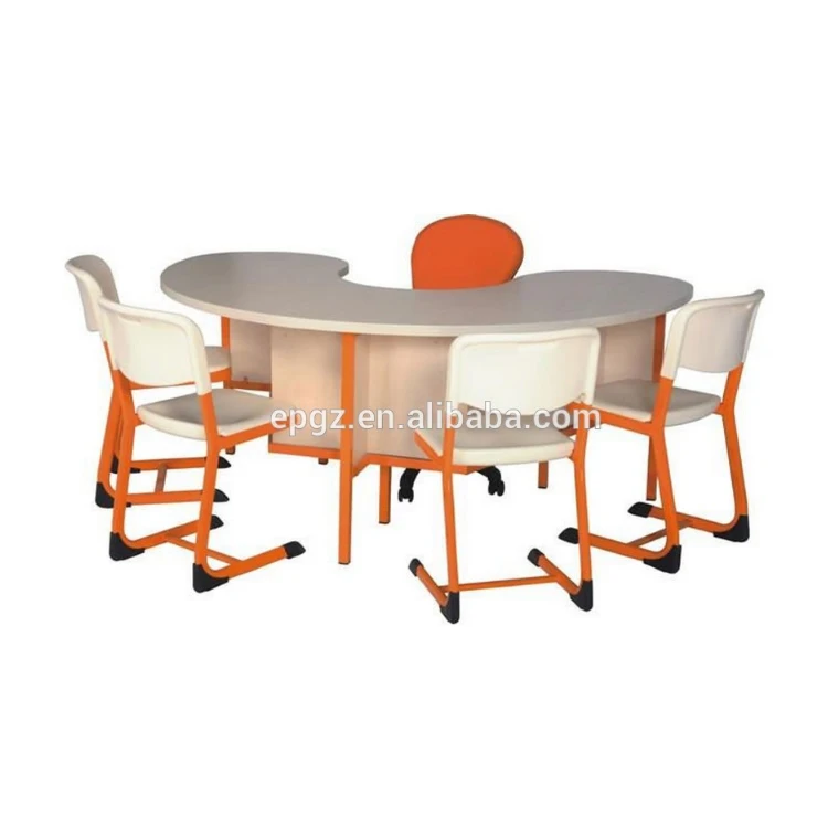 Chair And Desk School Furniture Half Moon Desk Plastic Children Desk