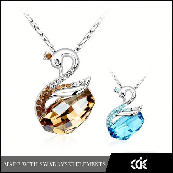 cde want swan necklace sterling silver silver jewelry wholesale crystal swan