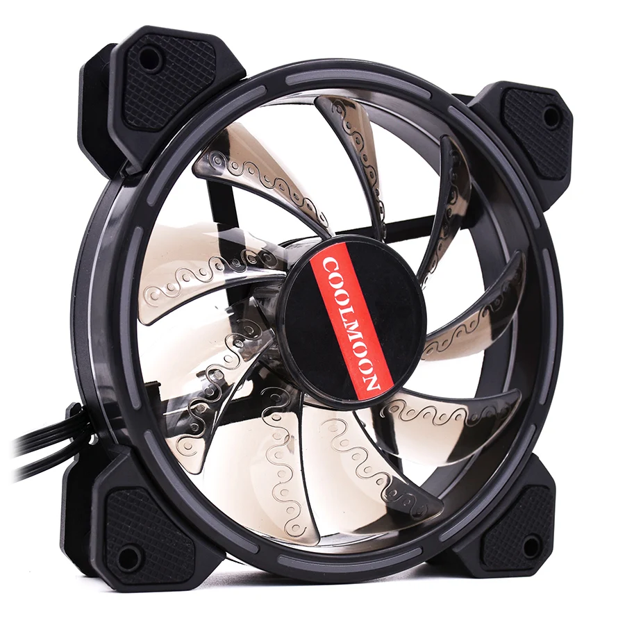 Coolmoon Light Wheel 1 Factory Price PC fan cooling LED Controller RF remote control Double aperture computer case 120mm rgb fan