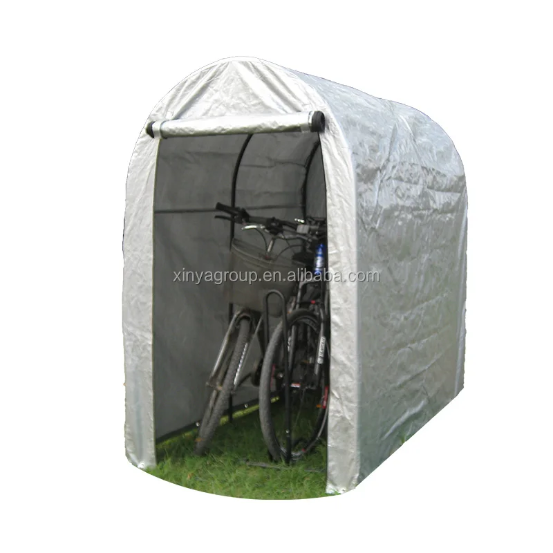 Silver color steel frame structure cycle shelter   for motors  3 bikes
