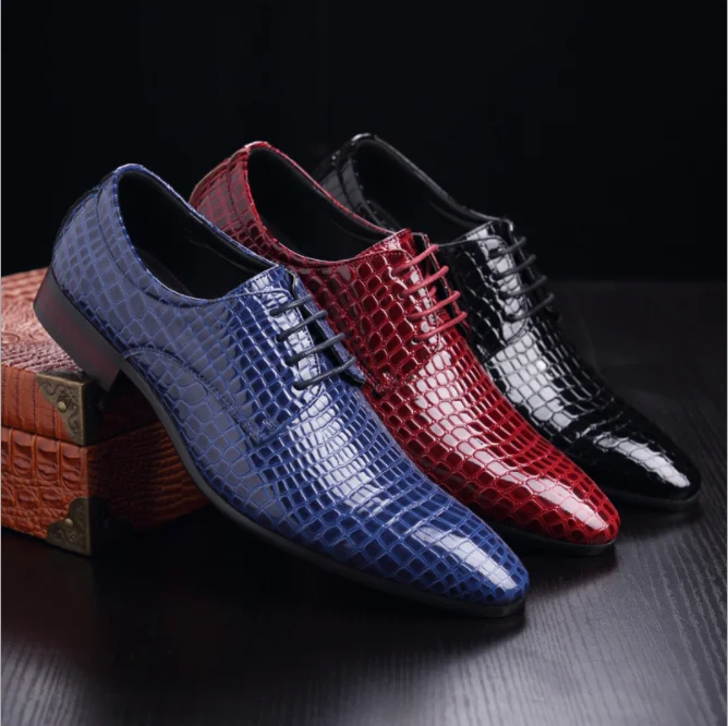 c10474a western style men business pu leather formal dress shoes