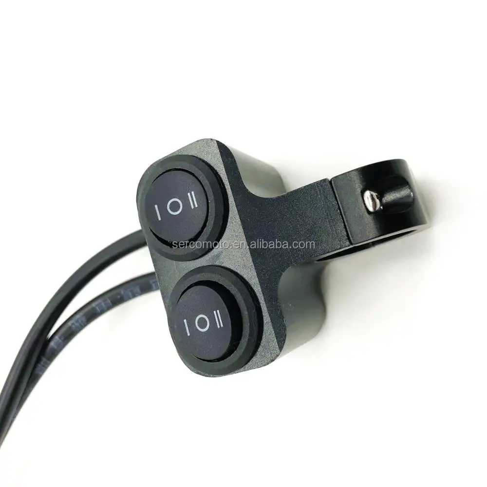 motorcycle switch 12v 10A Motorcycle CNC alloy on-off rocker Switches 22mm 25mm Handlebar headlight Switch kit