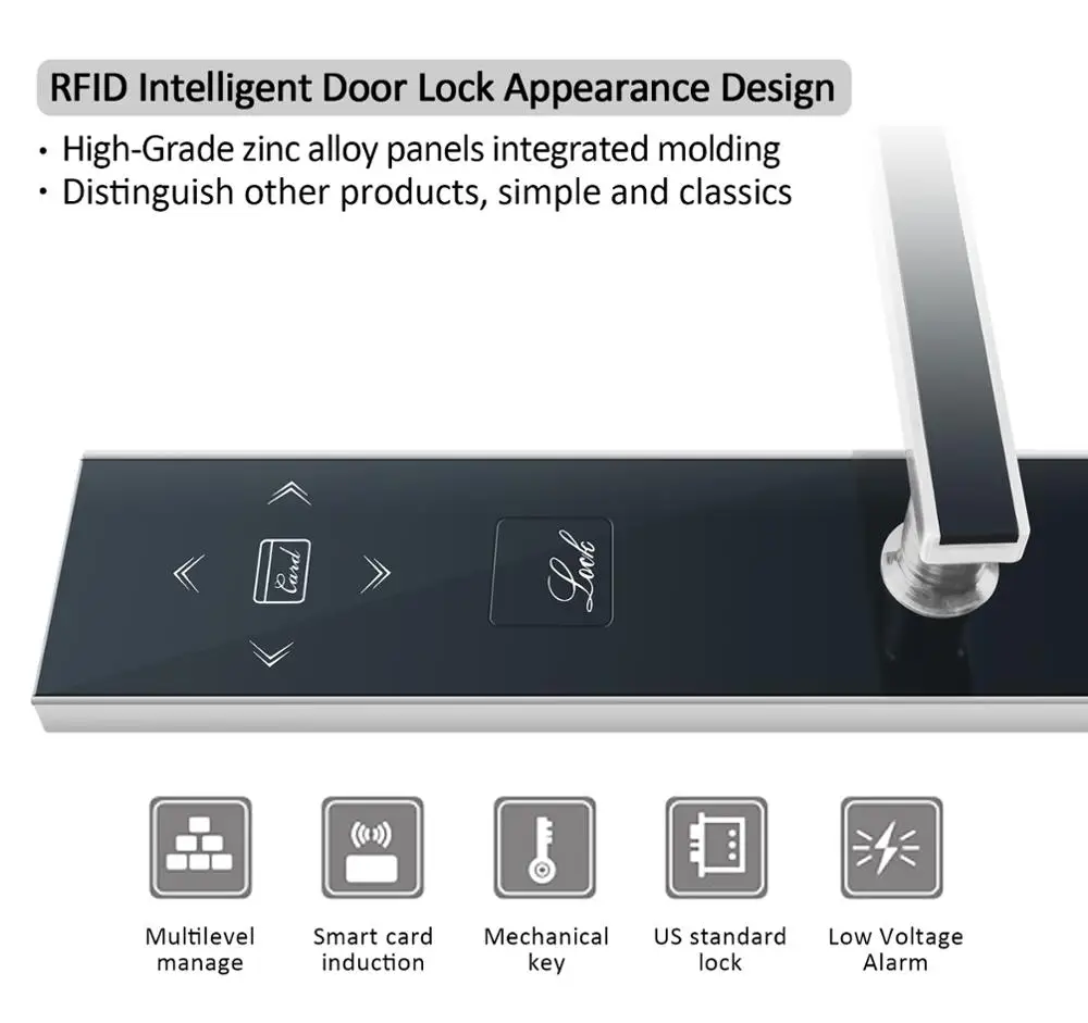 HaoDing swipe rfid card hotel key card door locks with free management software