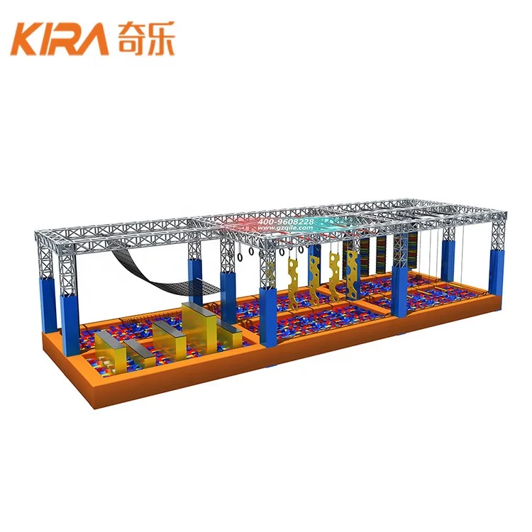 Kids adventure play equipment outdoor gym indoor American playground Custom Ninja Obstacle American Ninja Warrior Course Gym