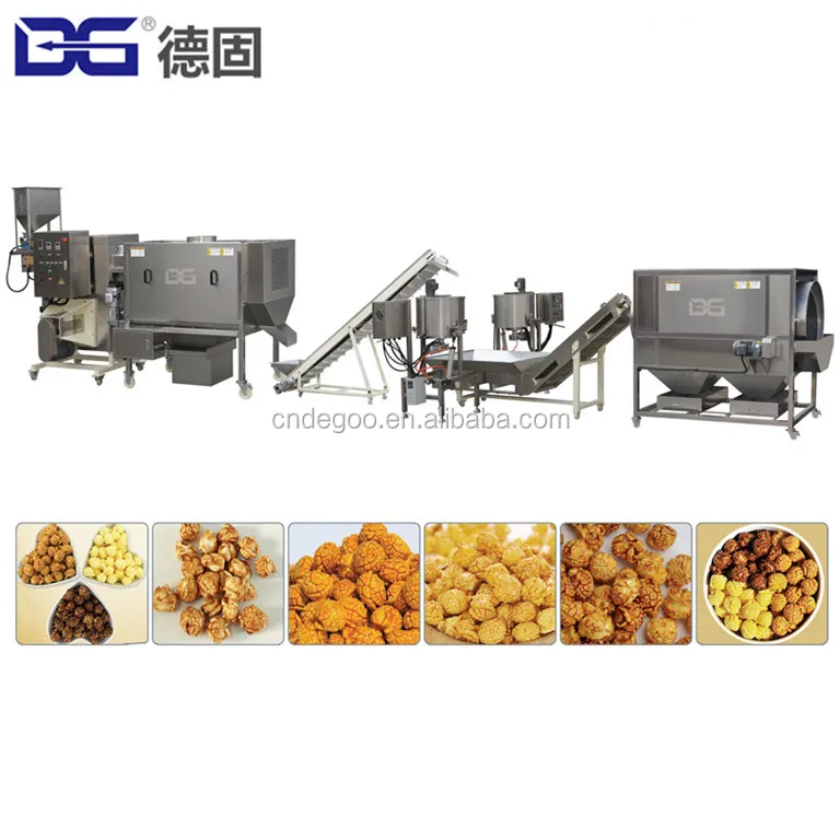 
Low consumption corn pops machinery plant caramel popcorn production machinery 