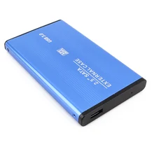Blue Portable Aluminum External Hard Drive Case HDD USB 3.0 Disco HD Disk Box Storage Device Laptop Desktop Hard Disk Case