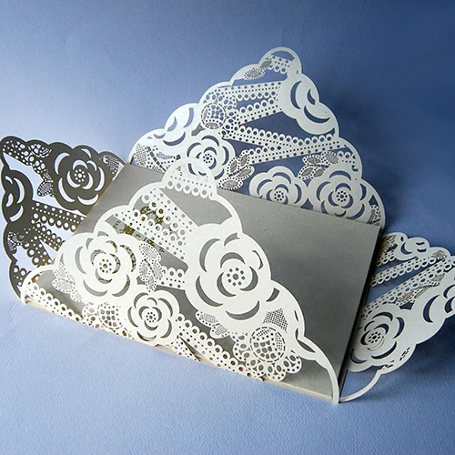 
Cheap envelope style laser cut wedding invitations 