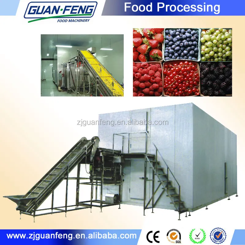 Industrial food quick freezing machine Sweet Corn Preserve IQF Freezer for sale